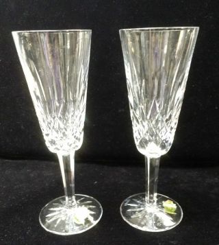 Elegant Vintage Waterford Crystal Lismore Champagne Flutes Glasses