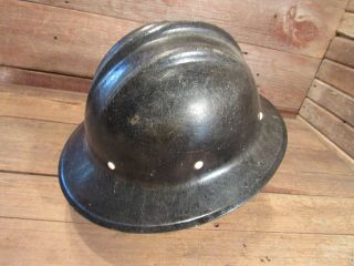 VINTAGE RARE BLACK FULL BRIM SAFARI fiberglass BULLARD Hard Hat IRONWORKER 3