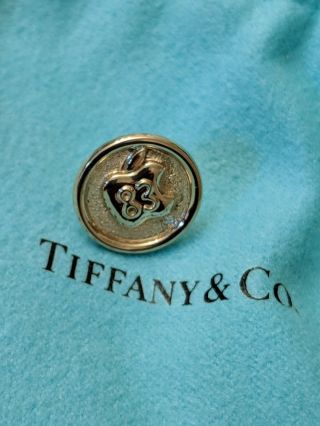 Rare Tiffany & Co 14k Gold Pin Apple 83 With Diamond