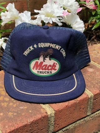 Vintage 70s Or 80s Mack Truck Trucker Hat Made In Usa Snapback Rare