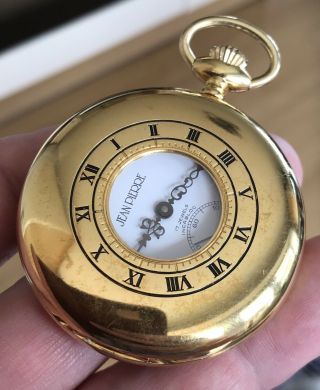 A Gents Quality Vintage Gold Plated “jean Pierre” Half Hunter Pocket Watch.