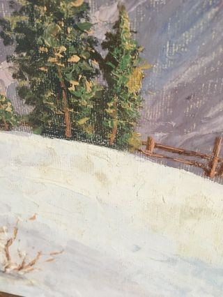 Vintage Landscape Oil Painting Signed Peter Haller Berlin Swiss Alps Mountain 5