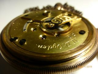 1873 M.  D.  Ogden Antique Elgin National Watch Co.  Size 18 Pocket Watch Runs Strong