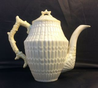 Belleek Ireland Vintage Limpet Pattern Tea Coffee Pot 3rd Black Mark