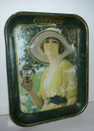 Rare,  Vintage 1920 Coca - Cola Garden Girl Serving Tray