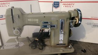 Vintage Necchi Bu Mira Sewing Machine,  Made In Italy,  With Knee Lever