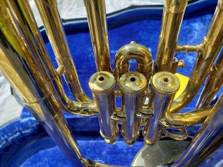 Getzen Euphonium Vintage DEG Marching Horn with Mouthpiece & Case w key 5