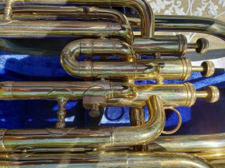 Getzen Euphonium Vintage DEG Marching Horn with Mouthpiece & Case w key 6