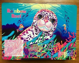 Lisa Frank Lap Desk Tray Rainbow Reef Seal 90s Neon Rare Vintage Bean Bag