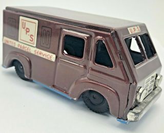 Vintage Tin Friction Ups United Parcel Service Delivery Truck Van Japan