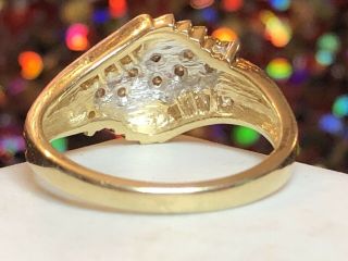 VINTAGE ESTATE 14K YELLOW GOLD DIAMOND RING CLUSTER WEDDING APPRAISAL.  50 TCW 9