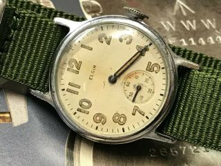 Vintage 1950s Elgin Ord Dept Cal 580 Usa Us Army Military Watch Non Hacking