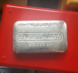 Vintage Engelhard 5 Troy Oz.  999 Silver Hand Poured Loaf Bar Ingot P011659