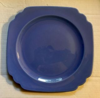 Rare Vintage Riviera Mauve Blue 10 " Dinner Plate From Homer Laughlin
