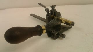 Vintage/Restored T Dixon & Sons Plough Gauge Leather Strap cutter Saddlers Tool 3