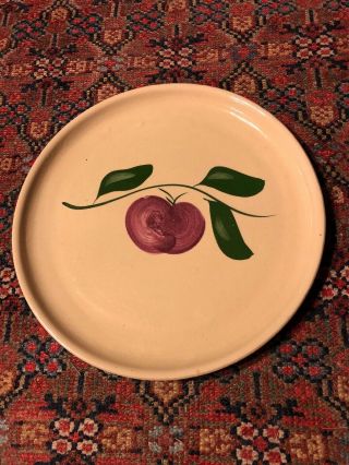 Vintage Watt Pottery 49 3 Leaf Apple Chop Plate