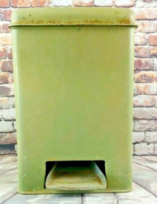 Vintage Lincoln Beautyware Olive Green Trash/waste Can With Liner: Foot Control