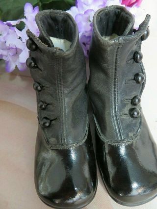 ANTIQUE Victorian child HIGH TOP BOOTS Button up Leather DOLL SHOES never worn 7