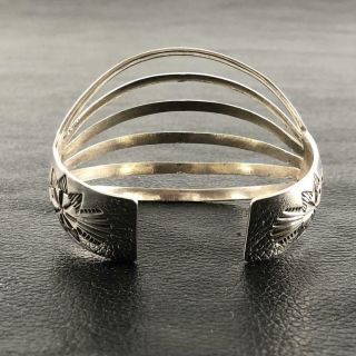 Vintage Wilbert Benally Navajo sterling silver cuff bracelet 35.  9 grams 4