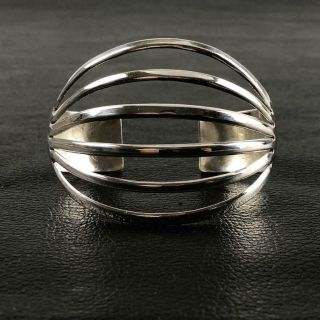Vintage Wilbert Benally Navajo sterling silver cuff bracelet 35.  9 grams 6