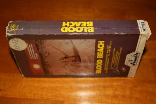 VINTAGE RARE BLOOD BEACH 1981 White Stripe Media VHS Monster Horror Cult Gore 4