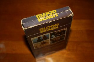 VINTAGE RARE BLOOD BEACH 1981 White Stripe Media VHS Monster Horror Cult Gore 5