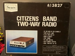Vintage Sears Citizens Band 40 Channel Two - Way Radio 613827 W/ Box