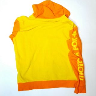 Moto X Fox Vintage Classics Hooded Zip - up Sweatshirt Yellow Orange Logo Size XL 8