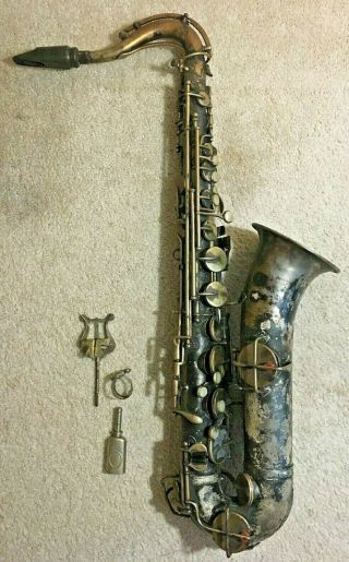 Vintage Antique 1915 - 1925 H.  N.  White King Saxophone - Low Pitch - For Repair