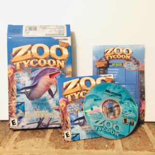 Vintage Microsoft Zoo Tycoon Marine Mania V1.  0 2001 Package Pc Software