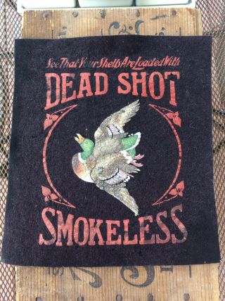 Dead Shot Smokeless Powder Advertising Felt Counter Change Cloth Antique