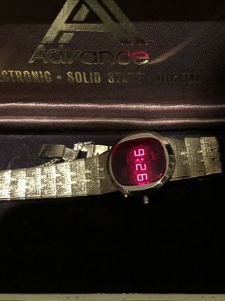 Vintage Advance Electronic Digital Red Led Watch Rare