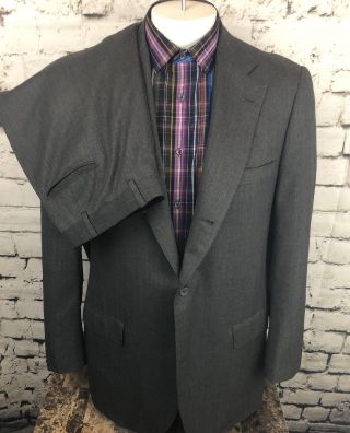 Vtg Brooks Brothers Golden Fleece Gray Suit Jacket 43 XL Long Pants 37x31 - Bx14a 2