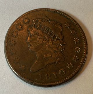 1810 Large Cent “key Date “ Rare Coin