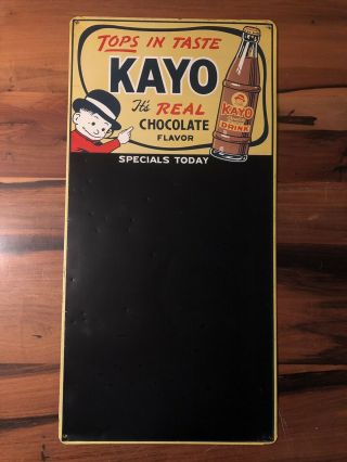 Rare Vintage 1950’s Kayo Chocolate Soda Pop Menu Chalkboard Sign Advertising