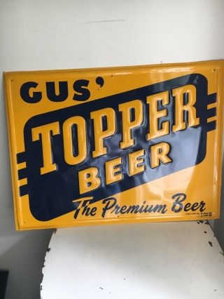 Vintage Gus Topper Beer Metal Sign Stout Sign Co Kalispell Brewing Company