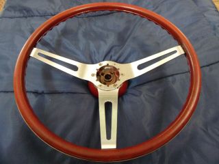 Gm 3 Spoke Steering Wheel 15 " Red Chevy Buick Parts Vintage Hub 3937896