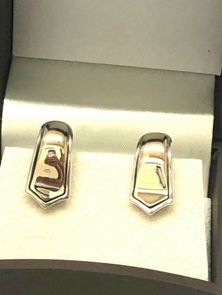 Rare And Retired James Avery 925 / 14k Yellow Gold French Clip Earrings,  7/8 "