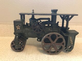 1930 - - Cast Iron - - Huber Road Steam Roller - - By Hubley - - 8 