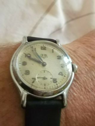MENS MILITARY GUB GLASHUTTE WATCH good size 35mm Quality watch LOOKS GREAT vgc 3