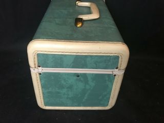 Vintage Samsonite Blue Green Marble Luggage Train Case 6