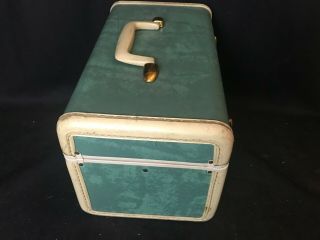 Vintage Samsonite Blue Green Marble Luggage Train Case 8