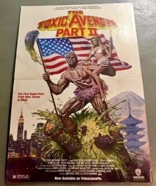 The Toxic Avenger Part 2 1989 Vintage Troma Movie Standee Video Store Display