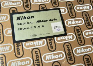 Nikon Nikkor Auto Medical 200mm F/5.  6 Lens w BOX Vintage F Collectable 7