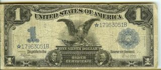 1899 Silver Certificate $1 Star Note F/vf Rare Star Note
