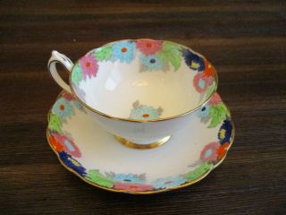 Vintage Paragon " Mums " Chrysanthemum Tea Cup & Saucer Bone China,  England
