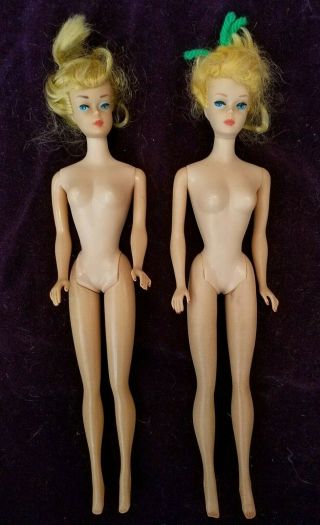 Set of Two 1964 Vintage Blonde Swirl Ponytail Barbie Dolls - With Case & Clothes 3