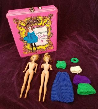 Set of Two 1964 Vintage Blonde Swirl Ponytail Barbie Dolls - With Case & Clothes 8