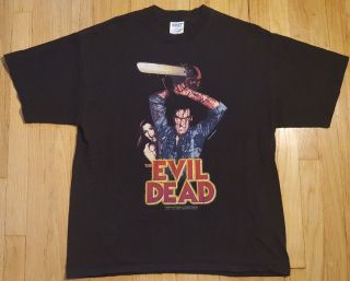 Vintage Evil Dead Shirt Xl Black Blue Grape Movie Ash Chainsaw Horror Tshirt