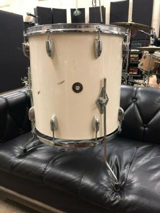 Vintage Gretsch 1960s 16 " X 16 " Round Badge Floor Tom Drum For Set Kit 6 Ply